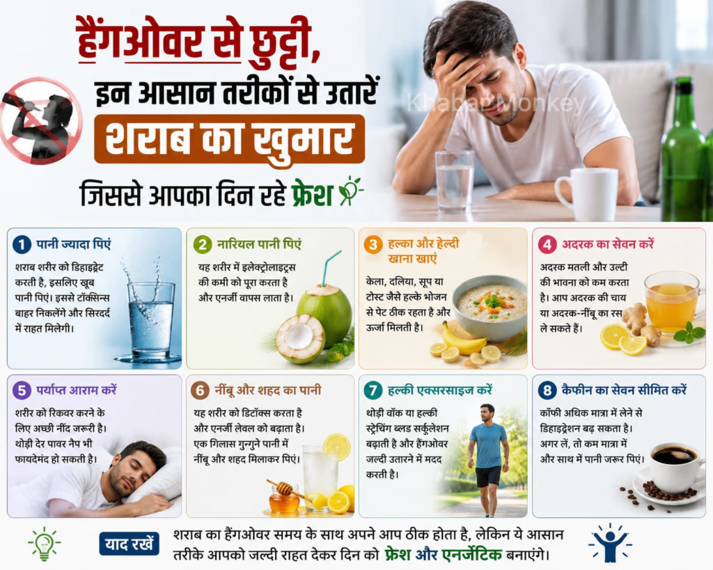 हैंगओवर से छुट्टी! इन आसान तरीकों से उतारें शराब का खुमार जिससे आपका दिन रहे फ्रेश हैंगओवर से छुट्टी! इन आसान तरीकों से उतारें शराब का खुमार जिससे आपका दिन रहे फ्रेश